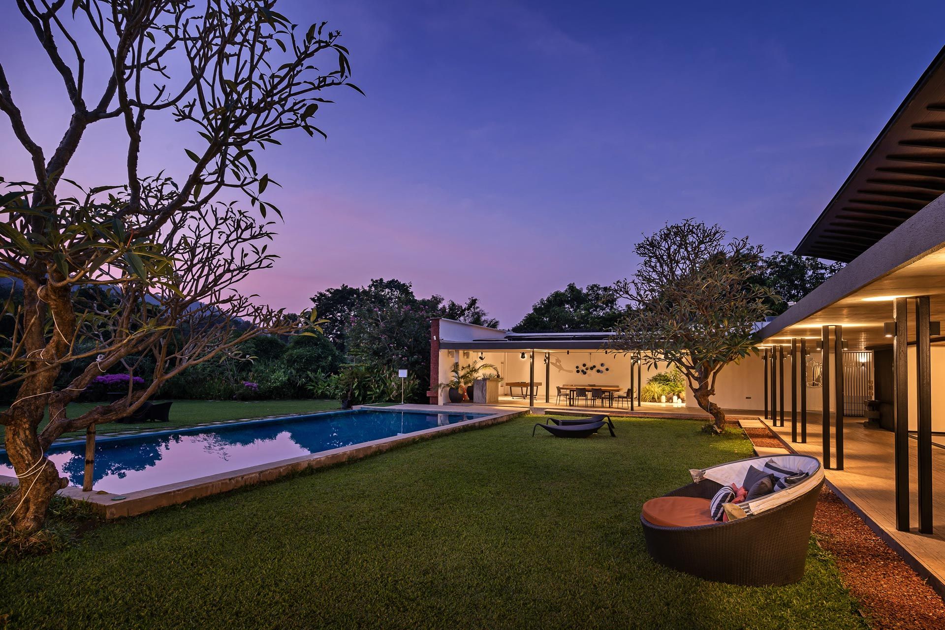 Laterite House - Evening View
